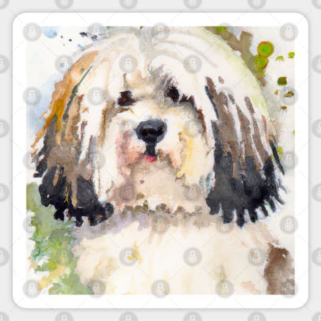 Havanese Watercolor Painting - Dog Lover Gifts Sticker by Edd Paint Something